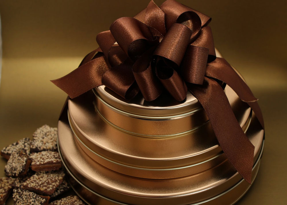 Three Tin Tower of Toffee -Three pounds, 2 ounces